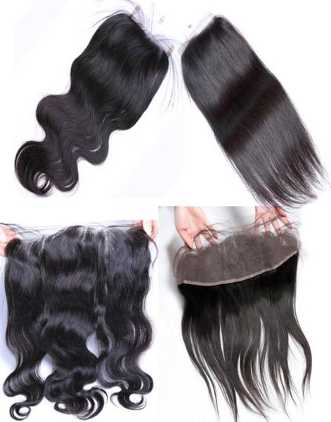 Diferente tamanho de renda dentro de toda a textura do cabelo humano 4by4 13by4 fechamento suíço pode tingir toda a cor pequena knot5126699