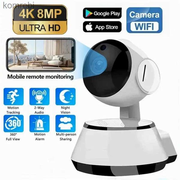 IP-камеры 8MP IP-камера Высокоразмерная облачный дом Smart Home Wireless Intelligent автоматическое отслеживание человеческого мониторинга Wi-Fi Камера камера детской камера C240412