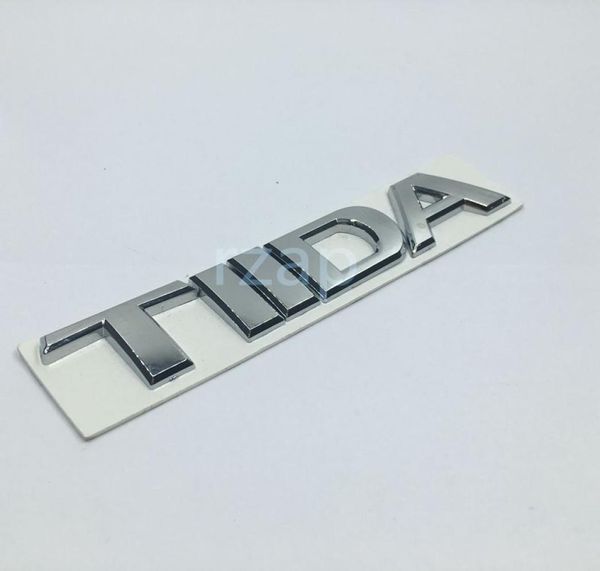 Emblema dell'auto 3d per Nissan Tiida Lettera logo Silver Auto Batunk Badge Nome Adesivo piastra5403939