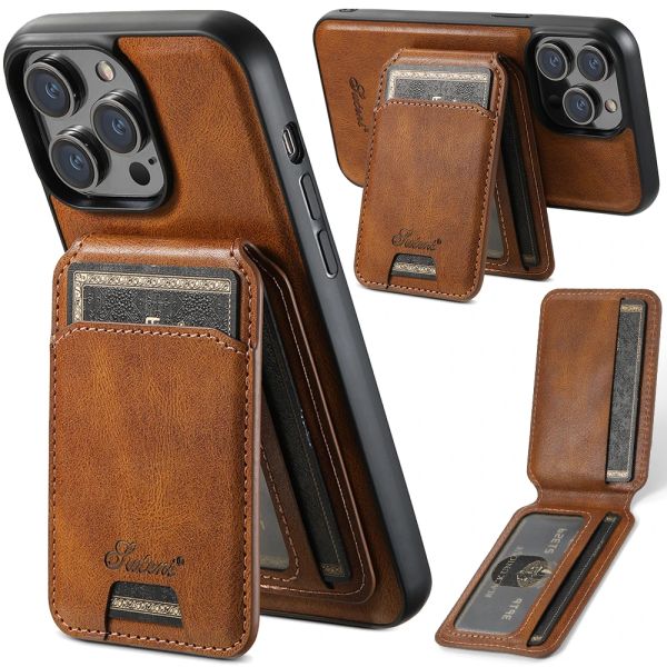 Leder -Brieftaschenhalter -Telefonhülle für iPhone 12 13 14 15 Pro max