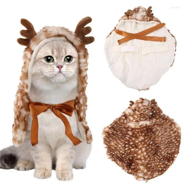 Собачья одежда Рождественская кошка Кейп Симпатичный оленей костюм для домашних животных для кошек косплей одежду аксессуары