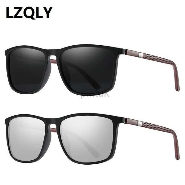 Óculos de sol homens de luxo polarizados óculos de sol que dirigem pesca anti-Glare Vintage Sol Glasses Man Ultra Light TR90 Frame Shades UV400 240412