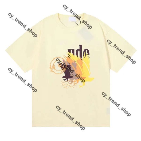 2024 Herren Rhude Shirt Summer Womens Fashion Classics Designer Tshirts Street Ruhde Loous Casual Letter Round Neck Kurzarm T -Shirt -Baumwoll -Druck Rhode Shirt 350