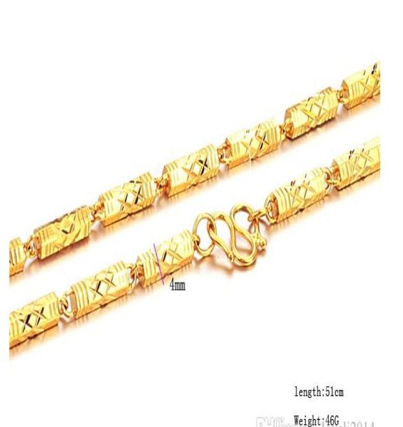 Schneller feiner Schmuck 24K Gold gefüllt Halskette Kettenfabrik Direktlänge 51 cm Gewicht 46G6720924