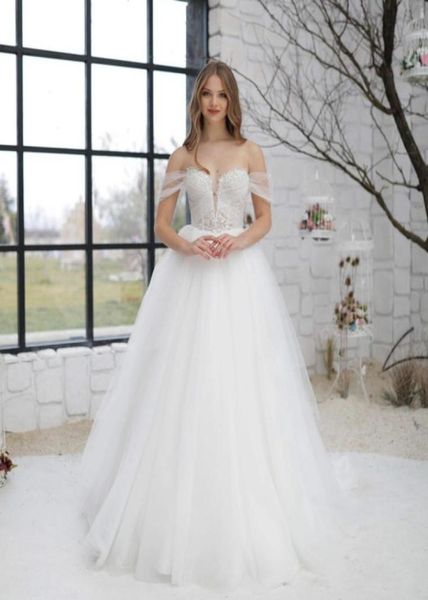 Vintage plus size uma linha vestidos de noiva com tule superior de renda fora do espartilho traseiro vestidos de noiva para garden country3021981