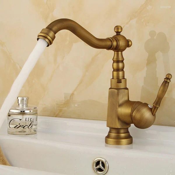 Banyo lavabo muslukları Avrupa tüm bakır mutfak musluk dolabı antik yemekler ile antika musluk döndürebilir