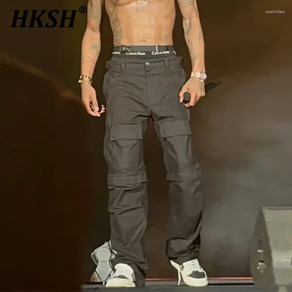 Pantaloni da uomo Hksh Tide Punk Dark Safari Style Nicchia High Street Tascabile Pocket Cargo Fashi