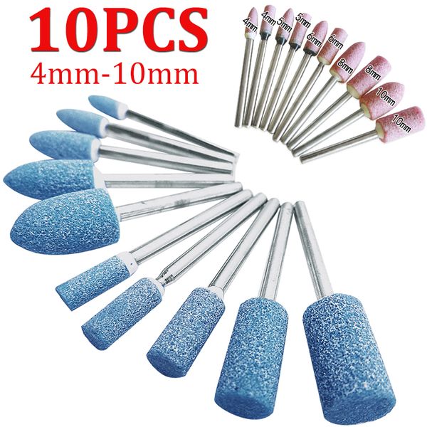 10pcs/set di lucidatura ruota testa testa abrasiva abrasiva per gli utensili a potenza rotante Dremel Accessori di pietra di macinazione elettrica