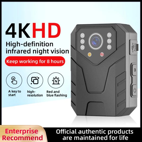 Kamera 4K Mini Körperkamera mit 2 Zoll Bildschirm 1080p Full HD Infrarot Karosserie Ganzer Kamera Polizei für Sicherheitswächter Video Rekorder Mini Cam