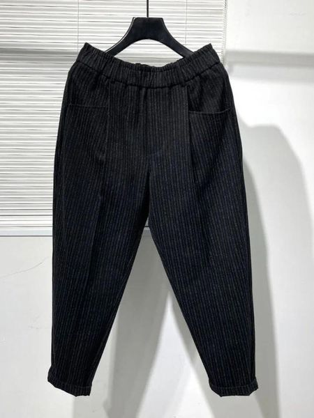 Calça masculina masculino masculino vintage listrado Haren High Street Harajuku