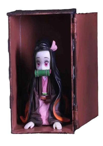 Art mini kimetsu no yaiba gk kamado nezuko na caixa ver.Modelo de ação de ação de PVC Doll colecionável DOLL Q07224250007