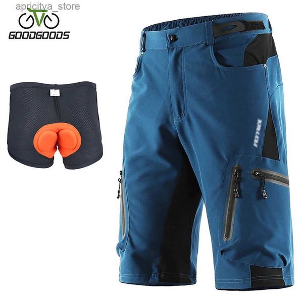 Short in bicicletta Shorts Cicling Uomini Summer Mountain Bike Downhill Shorts sciolto Sports Outdoor Riding Road Mtb Bicyc Short Pantaloni L48