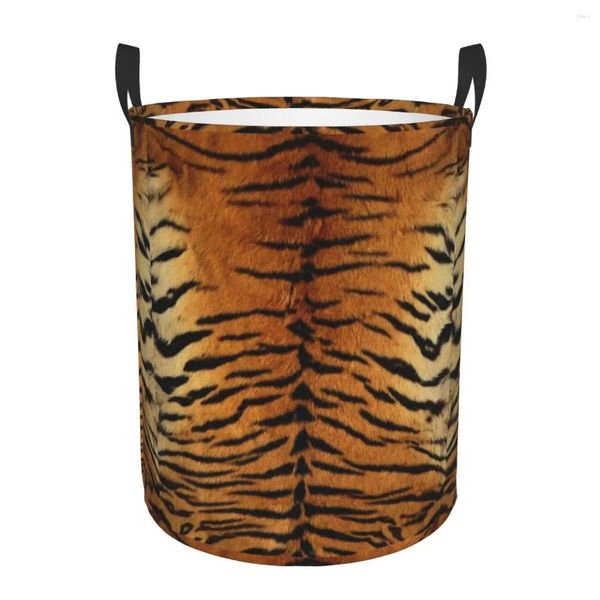 Bolsas de lavanderia amante de padrões de tigre cestas dobráveis de roupas sujas brinquedos de artista de cesta de armazenamento caseiro
