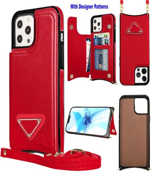 Case di portafoglio di design di lusso per iPhone 14 Pro Max Shot Shot Slot Pulfulino in pelle IP13Promax 12 11 Copertina con cinturino tra Crossbody Wom6336792