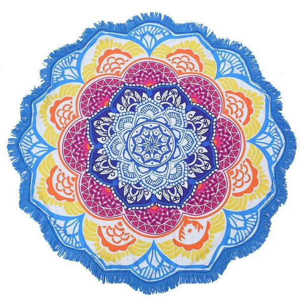 Asciugamano la spiaggia rotonda hippie/boho mandala coperta/tiro indiano decorazione in stoffa da tavolo bohémien/meditazione tappetino da yoga 58 consegna a goccia casa gar dhkqp