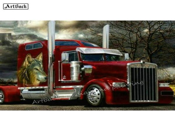 5D Pintura de diamante Picture Picture Full Square Car Rhinestone Mosaic Crossstitch Truck Wolf Bold Borderyy 2012014515261