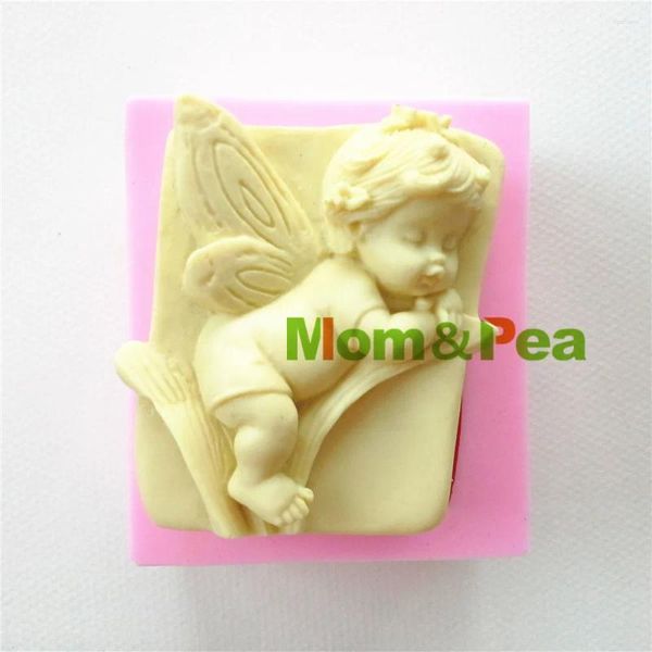 Moldes de cozimento Mompea 0872 Baby Angel Anged Silicone Mold Soap Cake Decoration Fondant 3D Alimentar Grade