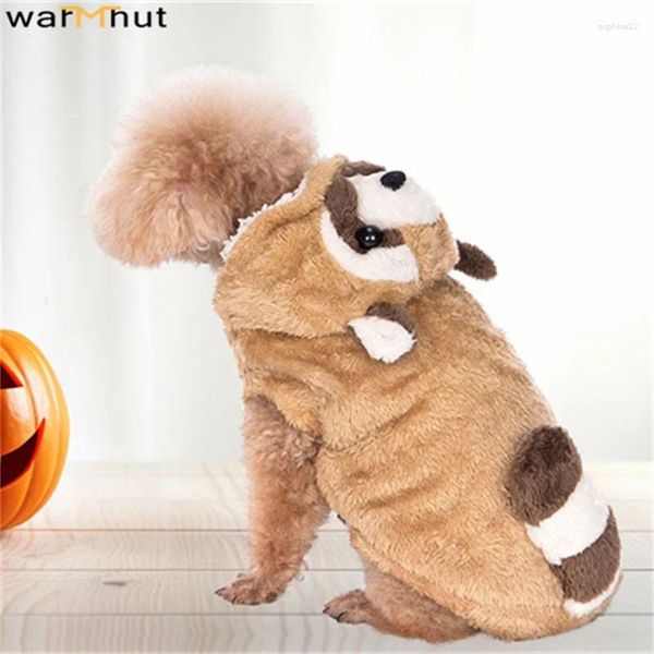 Hundekleidung Warmhut Waschbär Katze Kostüme Haustier Halloween Weihnachts -Cosplay -Kleid Hoodie Lustige Outfits Kleidung für Welpen Hunde Katzen S M l xl