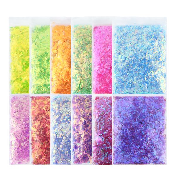 Foglio di cellophane colorato di riempimento epossidico di resina epossidica paillettes irregolari accessori per nail art accessori sottili materiale di riempimento dello stampo silicone