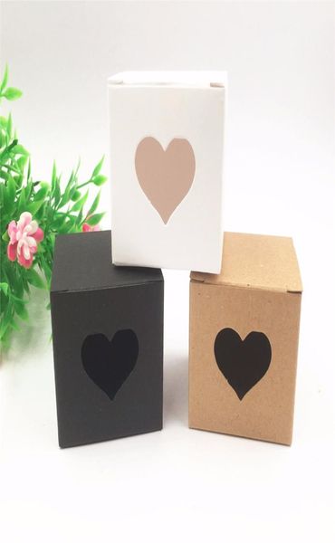 Kraft Whiteblack Heart Cupcake Boxes Caixas de Casamento de Casamento Party Festa de Candpecookies 50pcsset9762399