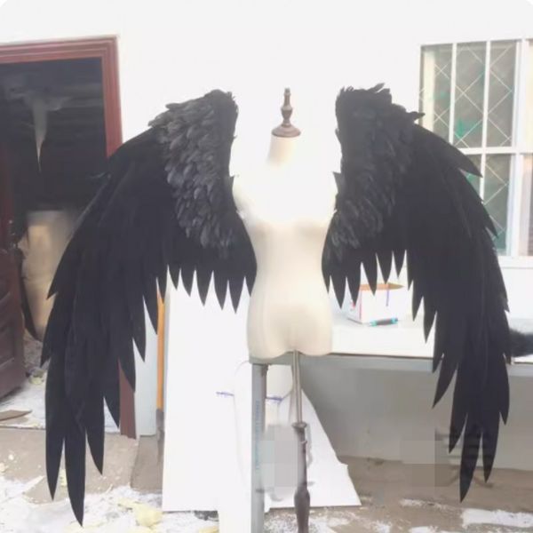 Novo belo belo branco preto de ouro preto asas de anjo para desfile de moda exibem suprimentos de tiro de casamento no chuveiro de noiva suprimentos