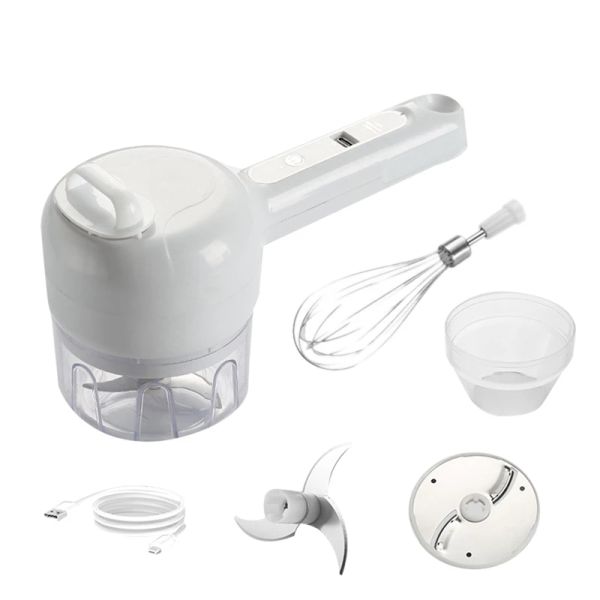 Grinders 3in1 Multifuncional cortador de vegetais elétricos Slicer Slicer Bater Processador de alimentos Chopper Pressioning Mixer Blender White