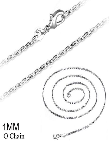 100 pezzi/ collana a catena del lotto 925 Sterling Sterling Larghezza 1 mm di aragosta a catena a catena a catena da 16 pollici - 24 pollici2135926