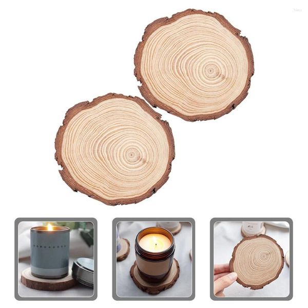 THIETRI CANDELLI 2 PC PASTRI ROUND BOASTER IN LEGNO SCRIVATO PATTO IN LEGNO DELLA CAPPO DI CANDO DI CANDELLO CAMDLESTICK BASO