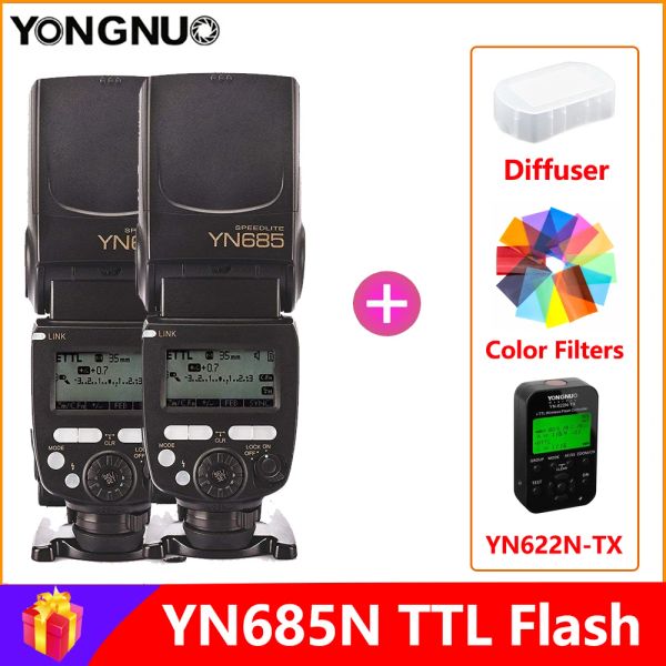 Conectores yongnuo yn685n ttl flash speedlite yn685 flash sem fio para nikon d3100 d3200 d5200 d5300 d750 d80 d90 d800 d7100 camera dslr