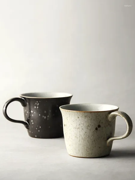 Kupalar Japon tarzı el yapımı stoare fincan retro kahvaltı süt yulaf ezmesi kupa kişilik çift ev içecek 280ml