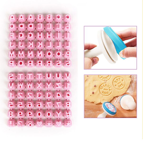 Silicone World Numero Lettere Cookie Stamp Stampo Fondante Cutter Cookie Patrino Fai da decorazione Strumenti di decorazione Set di stampi da forno pasticceria