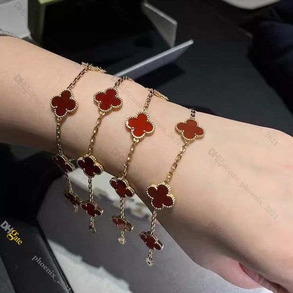 Bracciale a trifoglio a catena 18K Gioielli in oro Braccialetti per donne in acciaio in acciaio in acciaio in oro che non sta mai sbiadendo non allergicgold/argento/rosa negozio/21621802