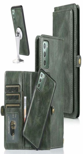 A91 Flip Cover для Samsung Galaxy Note 20 S20 Ultra A41 A21 A20 A40 A50 A51 A70 A71 Case Retro Teather Wallet 2IN1 Съемный SHEL8707851