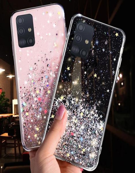 Samsung Galaxy S20 Ultra S10 S9 S8 Plus Not 10 Pro A51 A71 A81 A91 A10 A20 A30 A70 Bling Glitter Yıldız Kılıfları