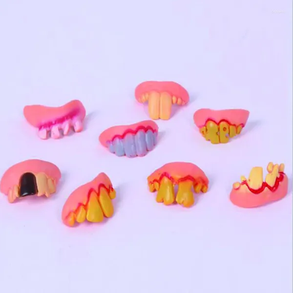 Decoração de partidos Halloween Dentures Cosplay Zombie Vampire DETS GHOST Devil Dentro Falso Props Costume Kids Toys 100pcs