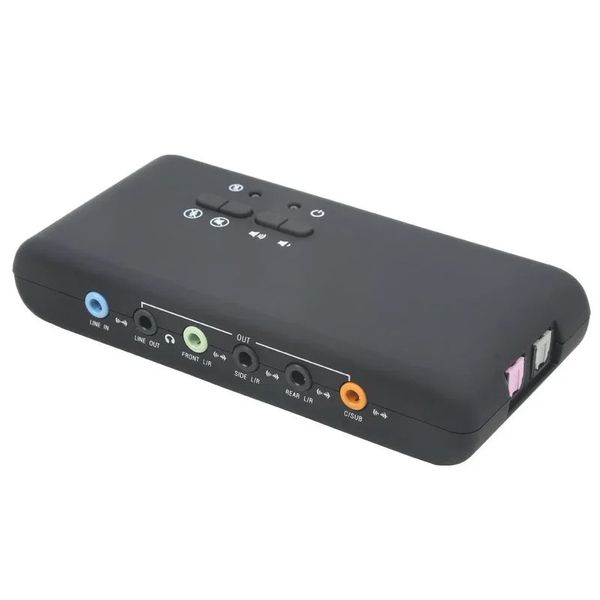 Estéreo USB Dynamic Audio Optical Surround Sourt Digital Externo 3D Som Sound Card 7.1 Channel Recording Interface de reprodução