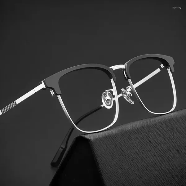 Óculos de sol Estrutura de óculos ópticos para homens 2024 Chegada moda super leve ponderação pura Óculos de titânio puro