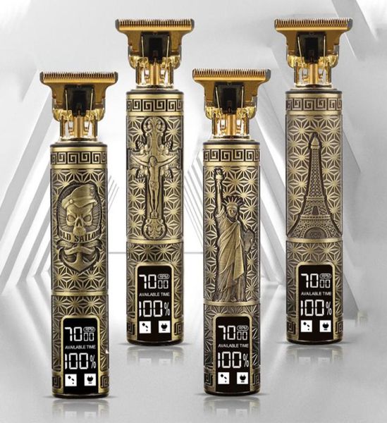 Haare Clipper Elektrel Rasiermänner Stahl Kopf Rasierer Haar Trimmer Gold mit USB3667278