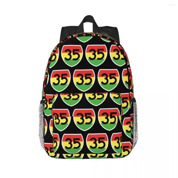 Backpack State Highway 35 Rasta Colors Backpacks Teenager Bookbag Bags Casual School Bags Laptop Rucksack Saco de ombro de grande capacidade