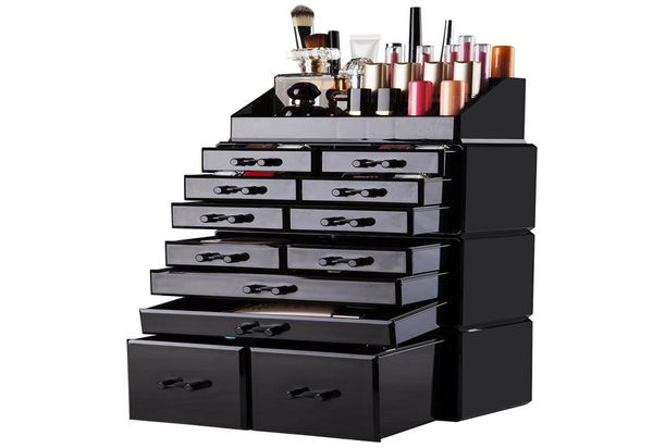 4 PC Impostare il supporto per trucco per trucco per trucco per trucco per trucco per cosmetico acrilico Casella di gioielli 8 cassetto new5774763