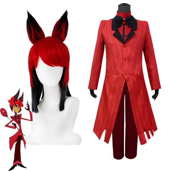 Hazbin El Alastor Tekdüzen Cosplay Suit Cadılar Bayramı Karnavalı Costume244i