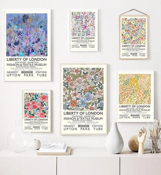 Gemälde Liberty of London Colored Blumen Blätter Wandkunst Leinwand Malerei Nordic Plakate und Druckbilder für das Wohnzimmer Dezember 3765644