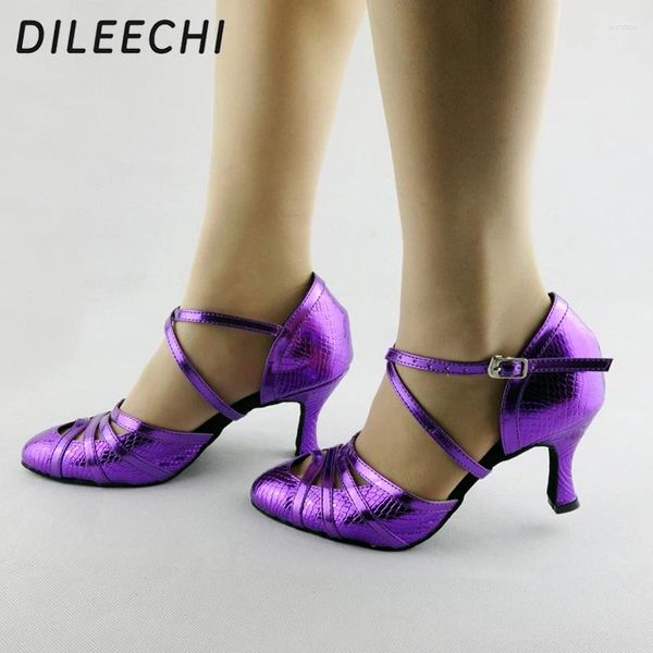 Sapatos de dança Dileechi Gold Blue Serpentine Pattern