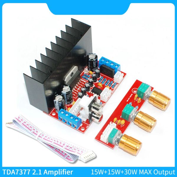 Amplifikatörler TDA7377 Amplifikatör Kart 2.1 Kanallar Sesli güç amplifikatörleri bas tiz hacim denetleyicisi DIY 3 kanal amplifikatör sistemi