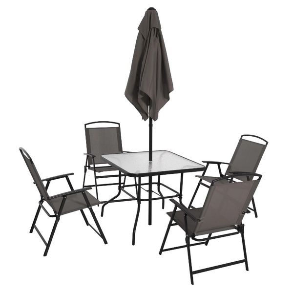 Mainstays Albany Lane 6 pezzi set da pranzo per patio esterno, grigio