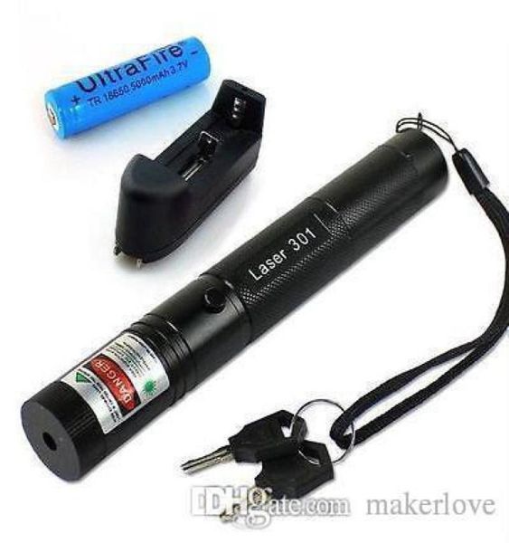 532nm Professional leistungsstark 301 303 Green Laser Pointer Pen Laser Light mit 18650 Batterie 303 Laser Pen 1428736