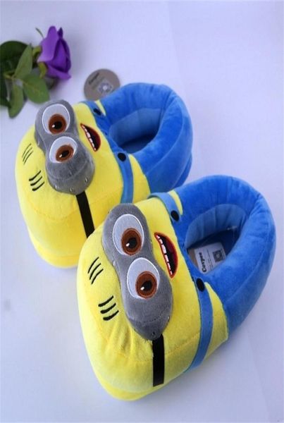 Slippers 3D Mulher Winter Warm Slippers Despicable Minion Stewart Figura Sapatos Pluxh Toy Home Slipper One Size Doll 2010266666666643385