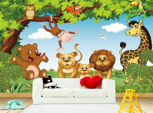 Animação de desenhos animados Mural de parede da sala de crianças para meninos e meninas Papéis de parede de quarto 3D papel de parede de mural personalizado qualquer size86424934374896