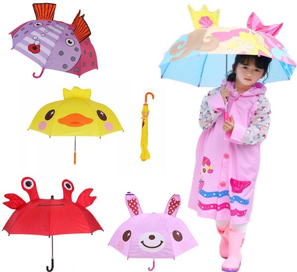 29 Styles Regenausrüstung Schöne Cartoon Tierdesign Regenschirm für Kinder Kinder Hochwertige 3D -Ohr -Zubehör 60 cm M104833077797