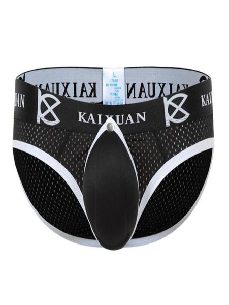 Männer Schriftsätze männlicher schwuler Penis -Beutel Unterwäsche zurück offen vorne abnehmbare Jockstraps Men039s vergrößern sexy verstärkende Sponge Cup Pad Un8581495